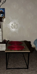 Журнальный столик с металлическим каркасом в стиле Лофт (Loft) металл, МДФ, натуральный цвет, 90x48x40 см