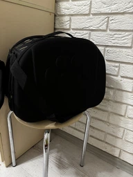 Сумка переноска для кота кошки котят собаки домашних животных до 8 кг с окошком и ремешком на плечо кошачьи сумки для переноски котов кошек маленьких собак черная 42x28x32 см (002169) фото от покупателей 18
