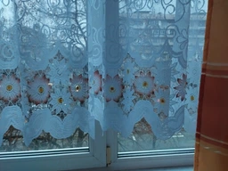 Тюль Kelebek344 жакардовая высота 1,25м. с теракотовыми цветами 1м.п. белая (738) фото от покупателей 1