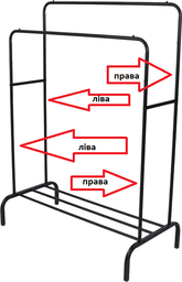 Двойная стальная стойка вешалка для одежды и обуви с полкой RZTK Loft Black фото от покупателей 6