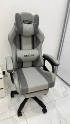Геймерское кресло DEXON VECTOR G-060 велюр+экокожа, Черный-Черный фото от покупателей 18