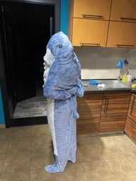 Пижама кигуруми акула Shark Blanket XL - 155-165 см Плед акула серо-синяя фото от покупателей 1