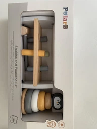 Развивающий набор Viga PolarB Montessori Wooden Пингвин Пирамида + Развивающая игрушка с молотком (6971608442094)