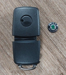 Корпус викидного ключа для Skoda 3 кнопки Без леза Galakeys (14-16)