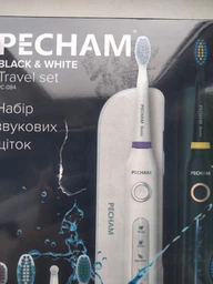 Набор электрических зубных щеток Pecham Travel Black and White Travel Set PC-084 (4820301550150)