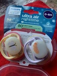Пустышки Philips AVENT Ultra Air Ночная 0-6 месяцев 2 шт (SCF376/24) фото от покупателей 1