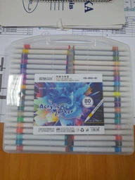 Набір акрилових маркерів Acril-80, 80 кольорів, у пластиковому кейсі фото від покупців 12