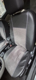 Авточехлы на сиденье Pok-ter Exclusive MITSUBISHI COLT 2004-2012 с коричневой вставкой экокожа