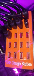 Мультизарядное устройство на 20 USB портов Addap MCS-A5, док-станция, 80W, orange (7379)