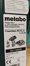 Шуруповерт-дриль Metabo POWERMAXX BS BL Q, акумуляторний, Li-Power, 2*12 В, 2 Ач, 0-400/0-1500 об/хв, патрон 1-10мм, 20/38 Нм, кейс, 0.7кг (601749500) фото від покупців 1