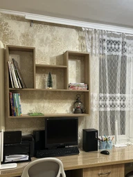 Полиця навісна 90х75х20, книжкова поличка настінна, для книг, документів Сонома фото від покупців 3
