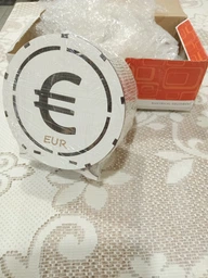 Копилка для купюр "EUR" деревянная круглая 14х15х8 см (120) фото от покупателей 1