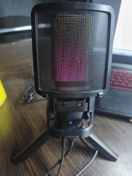 Студийный игровой микрофон ZealSound A68 USB с RGB подсветкой и Шумоподавленим / Для стримов и подкастов
