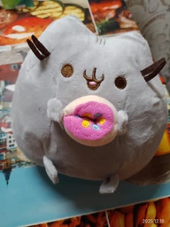 Игрушка Пушин кэт Pusheen cat с пончиком мягкая игрушка для детей (арт 12415)