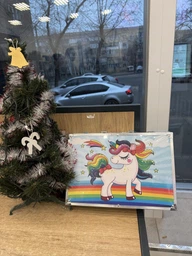 Детский художественный подарочный набор для рисования 145 предметов Единорог в чемоданчике творчество Синий