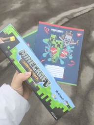 Факел Майнкрафт ночник Minecraft светильник игрушка лампа LED факел на аккумуляторе 4 цвета + в комплекте 2 тетради 12 листов