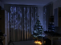 Гирлянда штора 2х2 м Xmas 160 led W-9 Белая на медной проволоке+соединитель