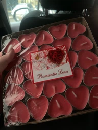 Набір свічки таблетки чайні Romantic love червоні 50шт