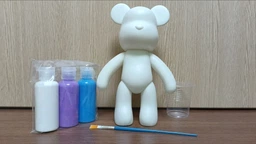 Флюидный мишка сделай сам DIY Creative Fluid Bear 23 см с красками 3 шт / Набор раскраска игрушка медвежонок для творчества фото от покупателей 6