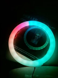 Светодиодная кольцевая LED лампа RGB MJ33 с пультом и штативом 33 см белый/черный фото от покупателей 13