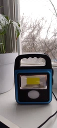 Ліхтар акумуляторний з сонячною панеллю і функцією Power Bank LED COB, потужний ручний ліхтар-прожектор з USB зарядкою і 4 режимами світла, портативна лампа на акумуляторі для дому, дачі, кемпінгу, HS-8020D-Orange фото від покупців 12