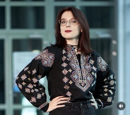 Жіноча вишита сорочка "Мозаїка" 2XL чорна (5618)