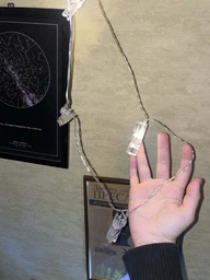 Гирлянда с прищепками 4,5 м 20 лампочек от USB, теплый желтый свет