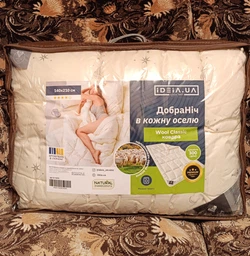 Одеяло IDEIA всесезонное двуспальное 175x210 см Wool Classic овечья шерсть Молоко (4820182654268) фото от покупателей 4