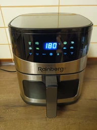 Аэрогриль Rainberg RB 2330 4200W аэрофритюрница безмасляная для приготовления без масла с 2 Тенами 8,5 л Серебряная с черным фото от покупателей 13