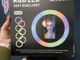 Кільцева селфі лампа з Led підсвічуванням RGB MJ26 26 cm з тримачем від USB