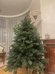 Штучна лита ялинка ЕЛІТ Блакитна 2.10м з підставкою на 30% більше гілочок фото від покупців 7