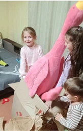 Большая мягкая плюшевая игрушка фламинго, игрушка-подушка, розовый 85 см