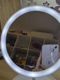 Косметичне дзеркало з LED підсвічуванням Bodasan кругле з вбудованим акумулятором Біле (13DS)