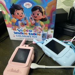Рации детские 2 шт с видеозвонком wi fi цветным экраном зарядкой type c Video Walkie Talkie детская портативная видео рация вай фай до 300 м игровой набор для детей видеорации на аккумуляторе 650 mah голубой розовый