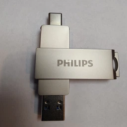 Флешка Двосторонняя Брелок Поворотная 2 в 1 для ПК и телефона PHILIPS 60UT USB 3.2 + Type-C OTG 128 гб Super Speed 150Mb/s Black фото от покупателей 14