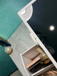 Большой DIY Органайзер для косметики и инструментов для макияжа с прямоугольным зеркалом на 5 секций, с выдвижными ящиками, 40х20х38 см, белый (COSM402038WH) фото от покупателей 2