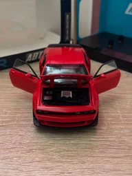 Машинка металева Dodge Challenger SRT Додж сірий звук світло відкр двері багажник капот Автомир1:32,16*7*5см (AP-1992)