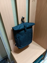 Чоловічий рюкзак ролтоп міський rolltop жіночий стильний для ноутбука студентів подорожей дорожній ручна поклажа місткий молодіжний водонепроникний шкільний портфель унісекс Чорний 73665 фото від покупців 1