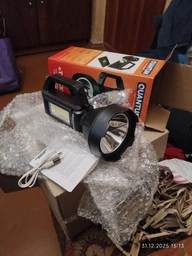 Ліхтар ручний акумуляторний пошуковий Quantum QM-FL1063 Tracker 3W LED+COB з функцією Power Bank (0751784842965) фото від покупців 3