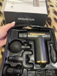 Перкуссионный массажер - пистолет для тела поративный, MASSAGE GUN Зеленый фото от покупателей 2