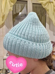 Вязаная шапка бини на флисе One-size Капучино фото от покупателей 2