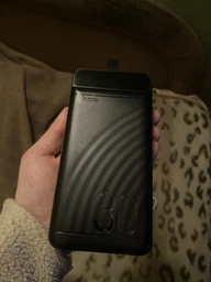 Павербанк PowerBank зі швидкою зарядкою та ліхтарем 30000mAh HOCO J123B |3USB/1Type-C, 22.5W+PD20W| Чорний фото від покупців 4