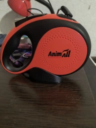 Рулетки AnimAll Повідець-рулетка з LED-ліхтариком для собак, чорно-червоний M (2000981277338)