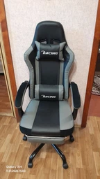 Крісло офісне з підставкою для ніг Bonro B-059 сіре фото от покупателей 8