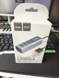 USB-хаб адаптер Hoco HB1 Line Machine Tarnish (5 Вт, 0.8 м, 4 USB) - Темно Серый