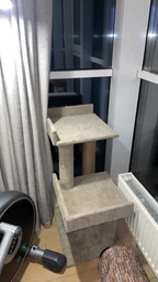 Когтеточка царапка для кошки коту с двумя лежанками 75*60*40см серая фото от покупателей 15
