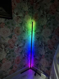 Торшер неоновая лампа Lamp Led Rgb 120 см от Usb напольный угловой светильник, ночник, с пульт управления (черная) фото от покупателей 4