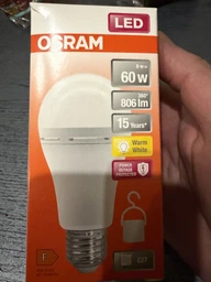 Світлодіодна лампа OSRAM LED E27 8Вт 806Лм 2700К A60 акумуляторна (4099854190087) фото від покупців 1