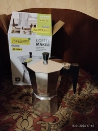 Гейзерна кофеварка Maestro Espresso Mocha алюмінєва 150 мл 3 кружки (58778) фото від покупців 4