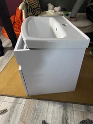 Тумба подвесная MEBLIBUD Erica 60 с ящиком c умывальником Cers 60 см белая фото от покупателей 3